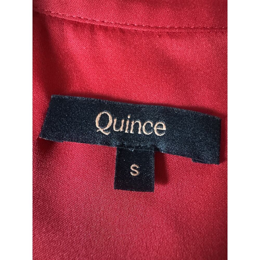 Quince Washable Stretch Silk Blouse Shirt Women’s Small Notch Collar Salsa - Picture 5 of 7